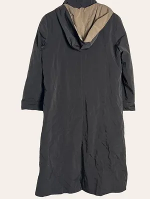 Fleet Street Vintage Women’s Olive Green Long Hooded Trench Rain Coat Size 12P thumbnail 6