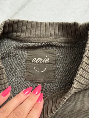 Aerie Green Crewneck Oversized thumbnail 3
