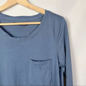 Abercrombie & Fitch Blue Pocket Front Long Sleeve Swing T-Shirt Dress M‎ thumbnail 3