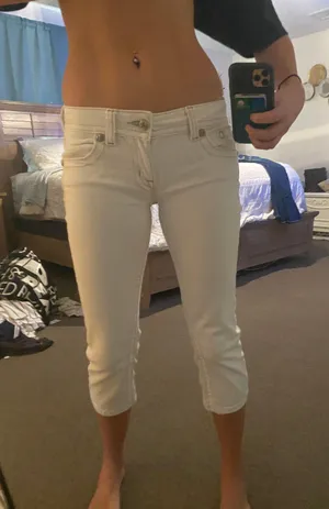 Miss Me White Capri Cropped Jeans thumbnail 1