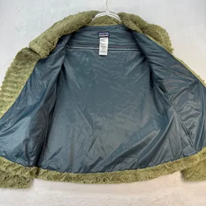 Patagonia Pelage Faux Fur Jacket‎ Cozy Warm Olive Green Coat Womens Size S thumbnail 6