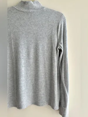 Lucky Brand Mockneck Heather Grey Cozy Stretch Sweater Top, Size Small thumbnail 14