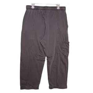 Out From Under Pants Women's L Gray Cargo Crop Drawstring Twill Pockets Relaxed thumbnail 3