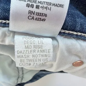 Mother Denim Mid Rise Dazzler Ankle Size 26 Nothing Between Us Blue Stretch thumbnail 7