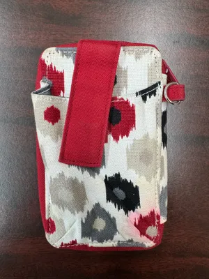 ThirtyOne Boutique Red, White, and Grey Wallet Wristlet thumbnail 4