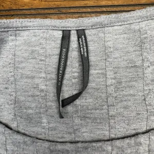 Anthropologie Ribbed Plush Knit Side Slit Thermal Tunic‎ Top Medium Gray Boho thumbnail 3