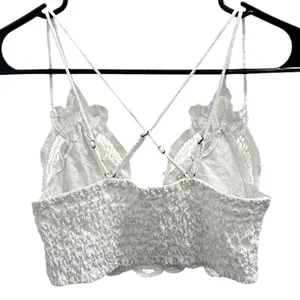 Free People FP One White Adella Floral Lace Bralette Small Boho Fairy Coquette‎ thumbnail 2