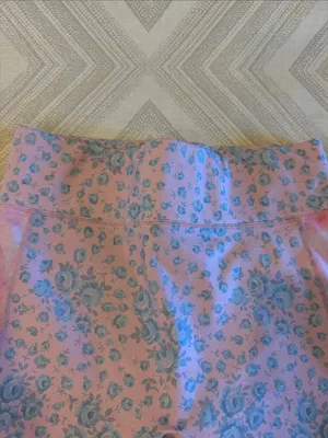 LoveShackFancy x Bandier Pink & Blue Floral Leggings Size M thumbnail 3