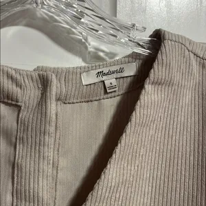 Madewell Collette Button Back Top in Khaki Corduroy Size Small thumbnail 3
