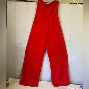 White House Black Market Vibrant Red Jumpsuit thumbnail 2