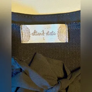 Altar'd State Black Long Sleeve Ruffle Hem Mini Dress thumbnail 6