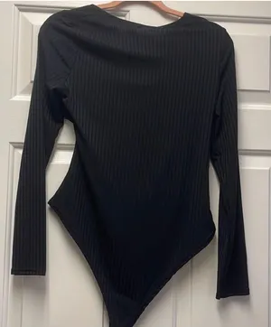 NWT black cut out bodysuit thumbnail 2