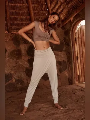 Free People Movement Echo Harem Pant Large Tan Beige thumbnail 12