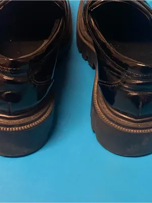 Aldo Womens Black Patent Learher Penny Loafers Shoes Size 35 US 4.5 To 5 Chunky thumbnail 15