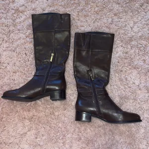 Banana Republic Brown Leather Zip Knee High Riding Boots thumbnail 2