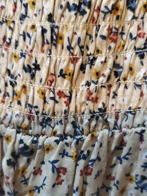 Mimi Chica Cream Floral Off-Shoulder Smocked Jumpsuit thumbnail 5