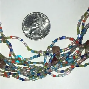 Multicolor Glass Beaded Boho Necklace Blue thumbnail 4
