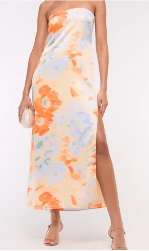 Abercrombie The Julia Strapless Slip Maxi Dress thumbnail 1