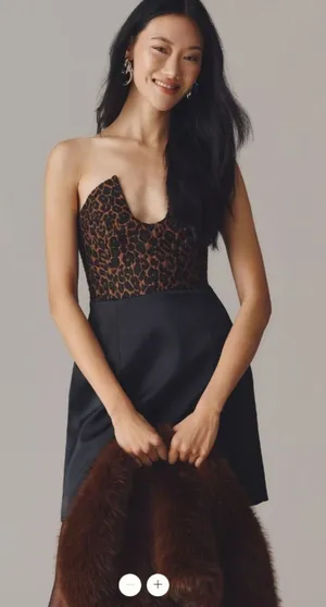 Anthropologie Maeve Strapless Notched Mini Dress thumbnail 1