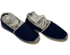 Toni Pons Blue Canvas Espadrilles Tan Trim Slip-On thumbnail 1
