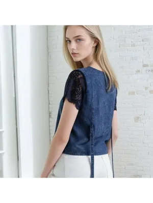 Women's Blue and Navy Blous thumbnail 2