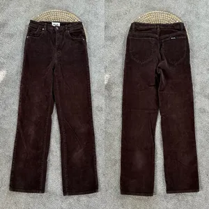 Rolla’s Women’s Original High Rise Straight Leg Corduroy Pants in Dark Brown 26 thumbnail 3