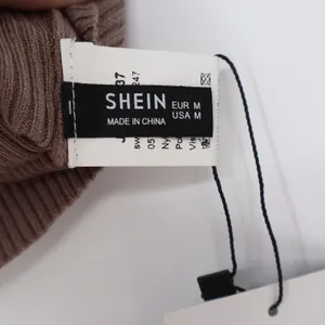 SHEIN Basics Taupe Brown Ribbed Twisted Front Halter Crop Top M thumbnail 3