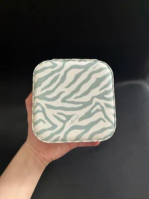 Milly blue and white jewelry travel case organizer box thumbnail 5