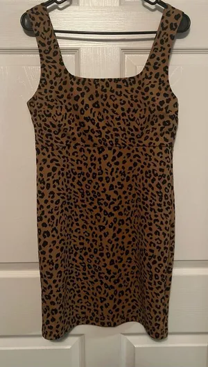 Love Tree Brown Leopard Print Mini Tank Dress thumbnail 1