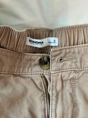 Sonoma Goods For Life Tan Khaki Utility Wide Leg Pants Size Small thumbnail 6