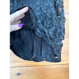 NWT Lulus Masterfully Eloquent Black 3D Floral Mini Dress Party Cocktails Sz M thumbnail 7
