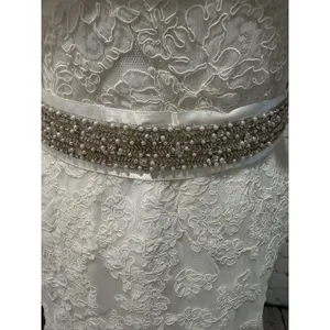 NWT David’s Bridal Ivory Cap Sleeve Lace Trumpet Wedding Dress Size 2 - $599 thumbnail 3