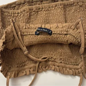 Abercrombie Beige Smocked Crop Top Adjustable Straps thumbnail 3
