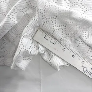 White Eyelet Lace 2 Piece Button Down Shirt & Shorts 1XL Swim Cover‎ Up Set thumbnail 13
