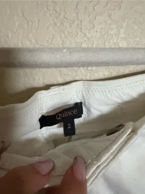 Quince Women's Organic Cotton Chino Bermuda Shorts Women’s Size 2 Ivory Cream thumbnail 4