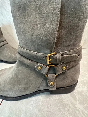 Discontinued UGG Kelby grey suede harness moto boots Size 8 thumbnail 4