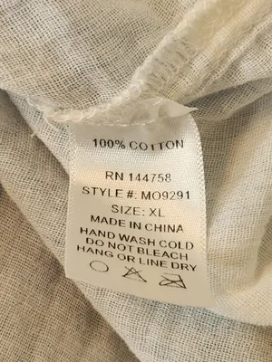 OTT Light Blue and White Check Cotton Gauze Button Down Shirt Size XL thumbnail 9