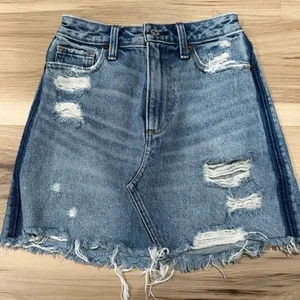 Abercrombie and Fitch Raw Hem Mini Jean Denim Skirt Women’s 24 thumbnail 1