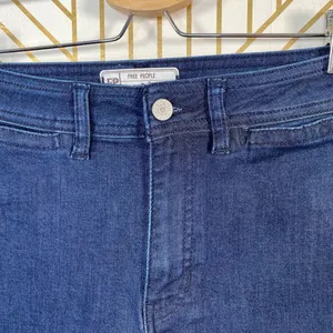 Free People So Chic Biker Denim Short Rinse‎ Cobalt thumbnail 7