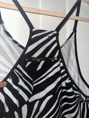 Free People Movement Printed Hot Shot Romper Black White Combo Zebra Graphic thumbnail 5