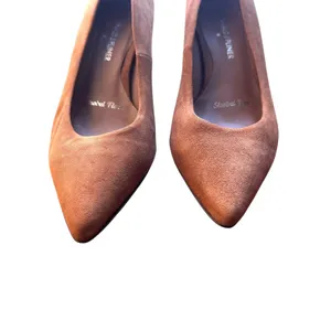 DONALD PLINER Rome Suede Kitten‎ Heel Brown Sz 7 thumbnail 4