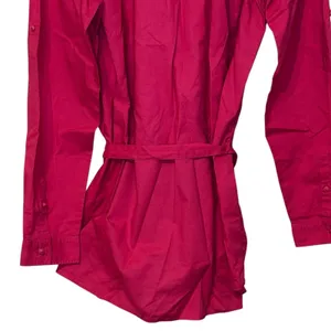Lacoste Women's Dress Mini Roll Tab Sleeves‎ Belted Waist Button-Up Hot Pink 44 thumbnail 9