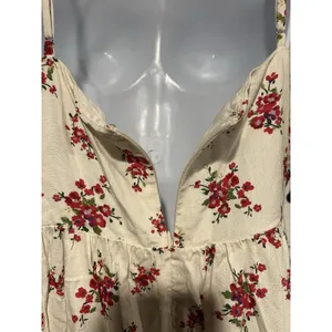 ASTR The Label Ivory Pink Red Floral Pleated Sweetheart Midi Dress Strappy M thumbnail 11
