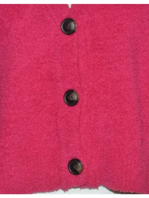 Active USA Ladies Hot Pink Crop Button Up Cardigan Sweater Size L Comfy Casual thumbnail 6