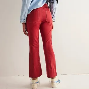 Free People We The Free In My Feelings Red Wine Cropped Slim Flare Jeans Small thumbnail 2