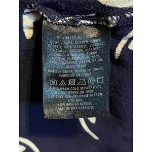 Maeve Anthropologie Navy Blue White Fern Print Sweetheart Mini Dress XS thumbnail 10