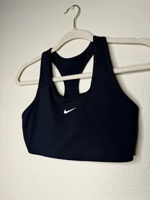 Nike Dry Women's Swoosh Black Sports Bra Size M Gym Workout Activewear Pilates thumbnail 3