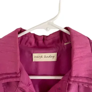 Marsh Landing Size‎ M Pink Embroidered Floral Shacket Top thumbnail 5