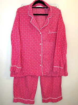 Victoria’s Secret Snowflake Holiday Cotton Pajama Set Large Christmas thumbnail 1
