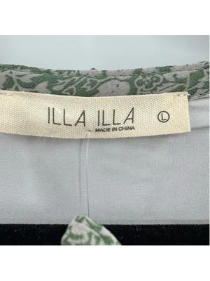 Illa Illa Green Cream Floral Midi Dress Cottagecore Ruffle Sheer Prairie Fairy Boho Large thumbnail 5
